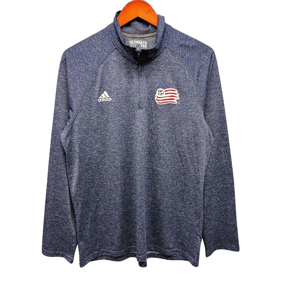 Adidas Climalite Ultimate Pullover Mens L Blue Quarter Zip Athletic Sporty